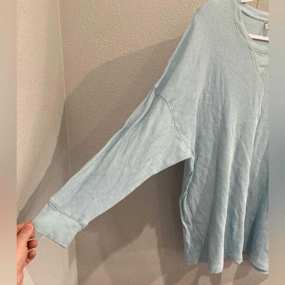 Free People Boho Oversized Early Night Waffle Knit Lounge Beach Mini Dress Tunic - Picture 3 of 8